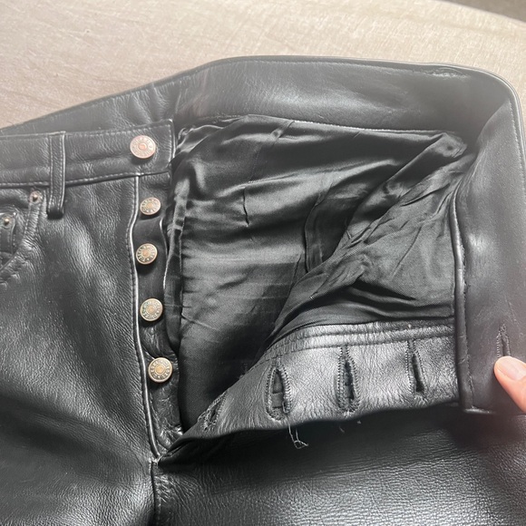 VINTAGE 1993 DIESEL Leather Jeans Button Fly (Levi’s 501 cut) W 30/31 L36 - Picture 1 of 10